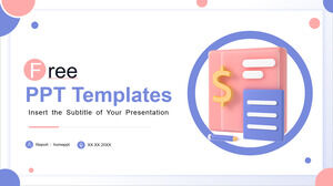 藍色粉色3D風格商務PowerPoint模板