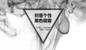 Unduh template PPT untuk latar belakang asap hitam yang kreatif dan personal