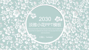 Feine elegante PPT-Vorlage für Hintergrund mit weißen Blüten kostenloser Download