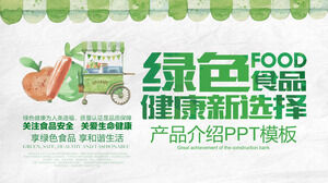 Fresh Watercolor Green Food Company'nin ürün tanıtımının PPT şablonunu indirin