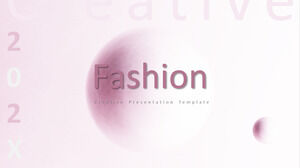 シンプルなピンクのファッション美容化粧品業界の作業レポートのPPTテンプレート