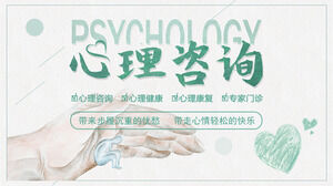 Unduh template PPT konsultasi psikologis yang digambar tangan hijau dan segar
