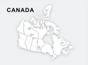 خريطة مسطحة من كندا قوالب باور بوينت