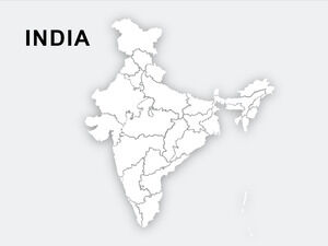 印度的平面地图PowerPoint模板