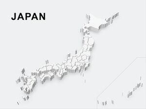 日本 3D 地图 PowerPoint 模板