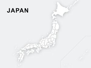 Japonya Düz Haritası PowerPoint Şablonları
