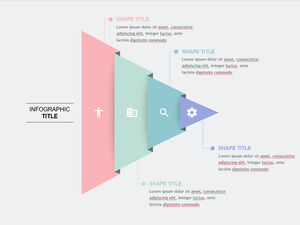 Șabloane PowerPoint de progres orizontal triunghi
