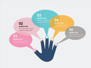 Modelli di PowerPoint a bolle di discorso della mano
