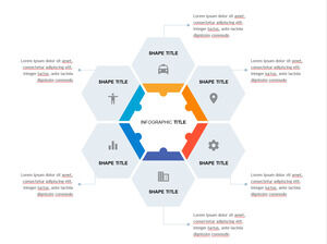 Hexagon-Kette-zentriert-PowerPoint-Vorlage