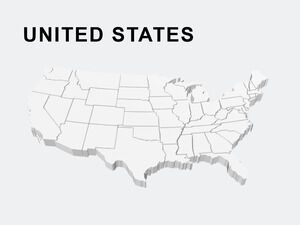 3D-Amerika Serikat-Peta-PowerPoint-Templat