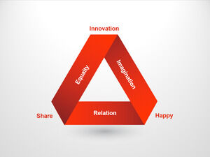 折られた三角形の関係-PowerPoint-テンプレート