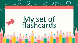 Modèle interactif amusant et coloré de flashcards.
