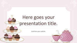 Кексы и чай, бесплатный шаблон презентации.