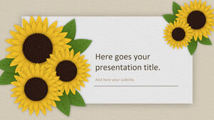 Cute sunflowers, Google Slides and ppt template.