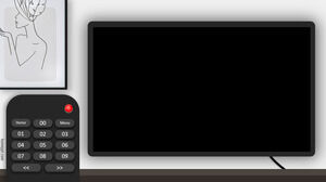 电视和遥控器很酷的选择板模板。