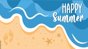 Happy Summer の無料テンプレート、毎日の議題スライド、証明書。