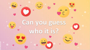Can you guess who it is? SEL slides template with emojis.