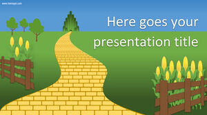 Um tema baseado em O Mágico de Oz para Tricia Louis para Google Slides ou PowerPoint