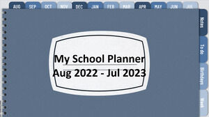 免费的 Google 幻灯片或 PowerPoint School Planner 2022-2023。