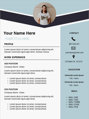 Resume Two Free Template for Google Slides or PowerPoint