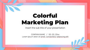 تصميم خلفية عرض تقديمي مجاني لخطة تسويق ملونة لموضوع شرائح Google وقالب PowerPoint