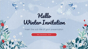 Hello Winter Invitation Бесплатный шаблон презентации – тема Google Slides и шаблон PowerPoint