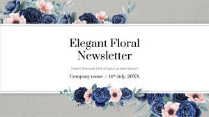 エレガントな花のニュースレターの無料プレゼンテーションの背景デザイン - Google スライドのテーマと PowerPoint テンプレート
