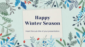 Happy Winter Season Kostenlose Präsentationsvorlage – Google Slides-Design und PowerPoint-Vorlage