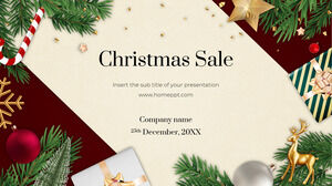 Design de apresentação gratuita de venda de Natal para o tema do Google Slides e modelo do PowerPoint