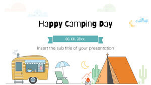 Modello di presentazione gratuito Happy Camping Day - Tema di Presentazioni Google e modello PowerPoint