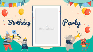 Doğum Günün Kutlu Olsun Kartı Ücretsiz Sunum Şablonu – Google Slaytlar Teması ve PowerPoint Şablonu