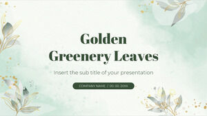 Golden Greenery Leaves Бесплатный шаблон презентации – тема Google Slides и шаблон PowerPoint
