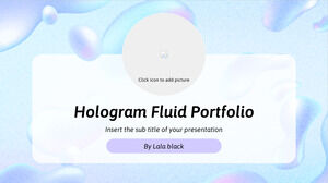 Modello di presentazione gratuito del portfolio fluido dell'ologramma: tema di diapositive di Google e modello di PowerPoint