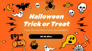 Darmowy szablon prezentacji Halloween Cukierek albo psikus – Motyw prezentacji Google i szablon programu PowerPoint