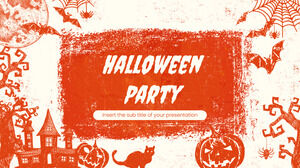 Kostenlose Halloween-Party-Präsentationsvorlage – Google Slides-Design und PowerPoint-Vorlage
