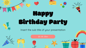 Doğum Günü Partisi Ücretsiz Sunum Şablonu – Google Slaytlar Teması ve PowerPoint Şablonu