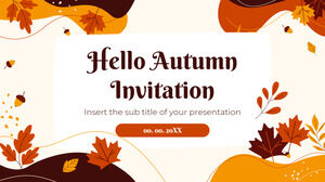 Modèle de présentation gratuit Hello Autumn Invitation - Thème Google Slides et modèle PowerPoint