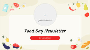 Modello di presentazione gratuito per newsletter Food Day - Tema di Presentazioni Google e modello PowerPoint