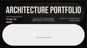 Modello di presentazione gratuito per portfolio di architettura: tema di diapositive di Google e modello di PowerPoint