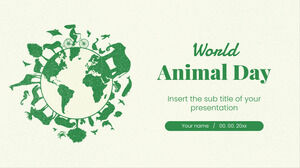 Diseño de presentación gratuita del Día mundial de los animales para el tema de Google Slides y la plantilla de PowerPoint
