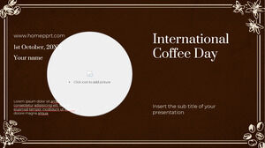 Kostenlose Präsentationsvorlage zum Internationalen Kaffeetag – Google Slides-Design und PowerPoint-Vorlage