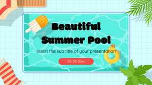 美麗的夏日泳池免費演示模板 - Google 幻燈片主題和 PowerPoint 模板