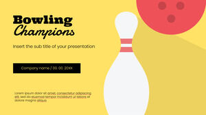 Modello di presentazione gratuito Campioni di bowling: tema di Presentazioni Google e modello PowerPoint