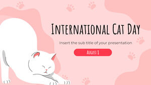 Șablon de prezentare gratuit pentru Ziua internațională a pisicii – Tema Prezentări Google și șablon PowerPoint