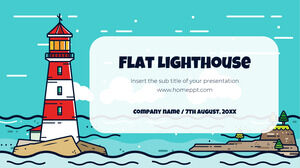 Flat Lighthouse Kostenlose Präsentationsvorlage – Google Slides-Design und PowerPoint-Vorlage