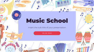 قالب عرض تقديمي مجاني لمدرسة الموسيقى - سمة العروض التقديمية من Google ونموذج PowerPoint