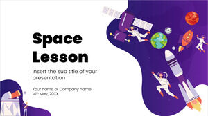 Șablon de prezentare gratuit pentru lecție spațială – Tema Prezentări Google și șablon PowerPoint