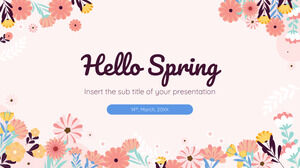 Modello di presentazione gratuito Hello Spring - Tema di Presentazioni Google e modello PowerPoint