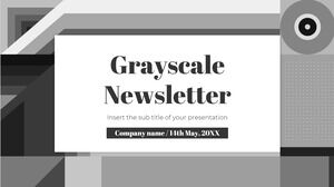 Kostenlose Präsentationsvorlage für Graustufen-Newsletter – Google Slides-Design und PowerPoint-Vorlage