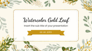 Suluboya Altın Yaprak Ücretsiz Sunum Şablonu - Google Slaytlar Teması ve PowerPoint Şablonu